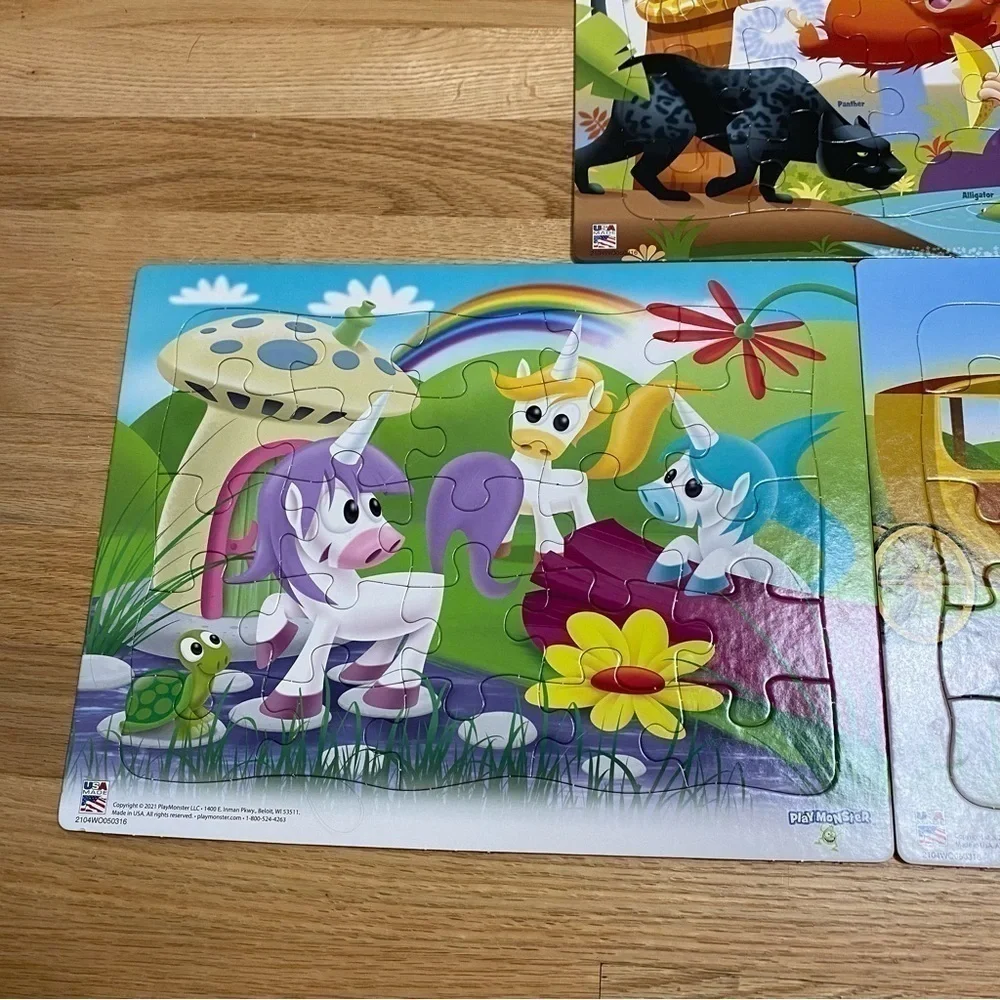 Unicorn Jungle Princess Puzzle Bundle Kids Toy Cinderella Monkey